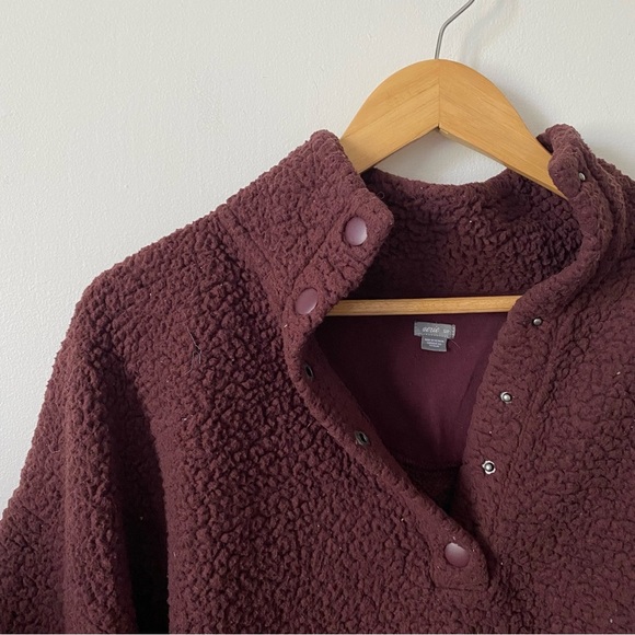 Aerie Grape Purple Quarter Zip Pullover Sweater Jacket Women's S - Picture 4 of 6